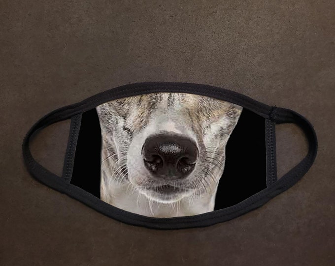 Dog Face Whippet Real Face Mask