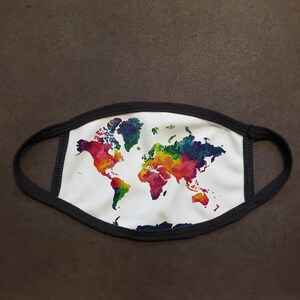 Rainbow World Map Face Mask
