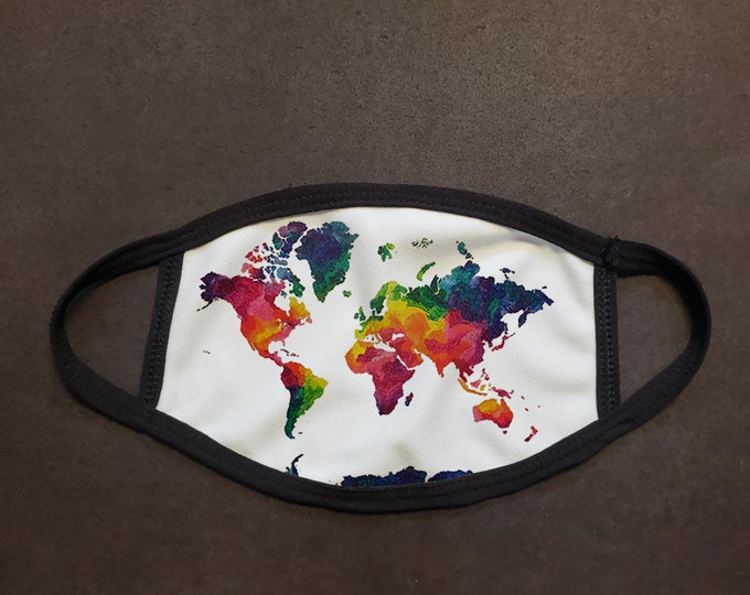 Rainbow World Map Face Mask