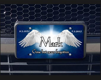 Memorial Angel Wings personalized license plate