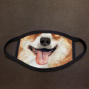 Dog Face Terrier Watercolor Face Mask