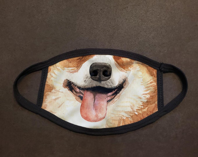 Dog Face Terrier Watercolor Face Mask