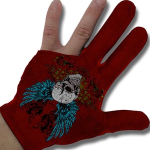 Geflügelter Schädel Billard Handschuh