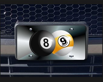 8 'n' 9 Balls Billiards License Plate