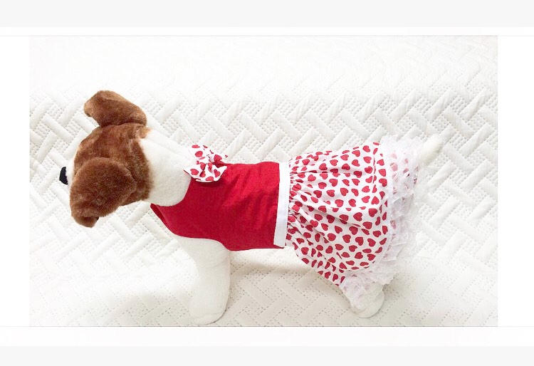 Dog Valentine Dress Dog Party Dress Red Dog Dress Heart Etsy