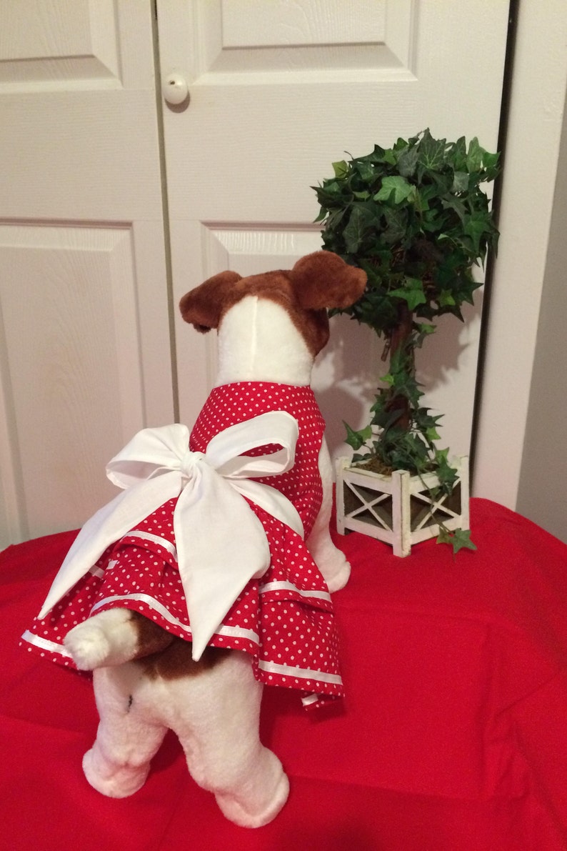Dog Dress Red Dog Dress Dog Christmas Dress Dog Valentines Etsy