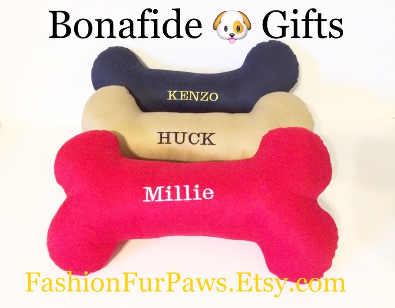 personalized dog bone shaped pillow