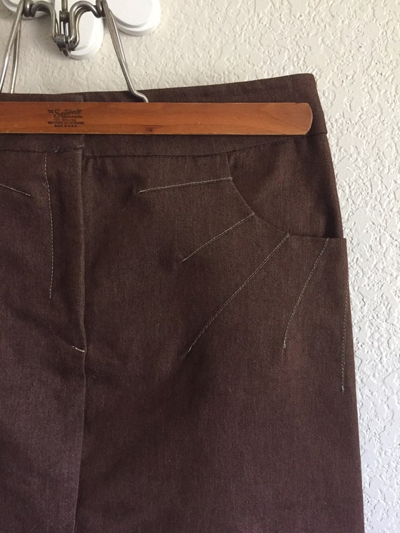 Women's Small - Vintage 90s Brown Pencil Skirt wi… - image 2