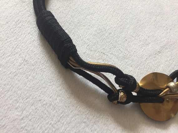 Vintage 80s Black + Gold Cinch Belt - image 3