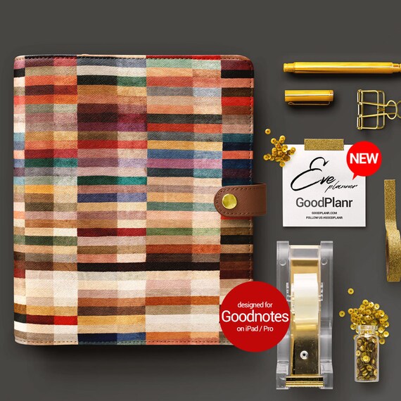 Undated digital planner GoodNotes, student planner, fully customizable multipurpose DIY weekly custom stickers, Eve planner rose gold