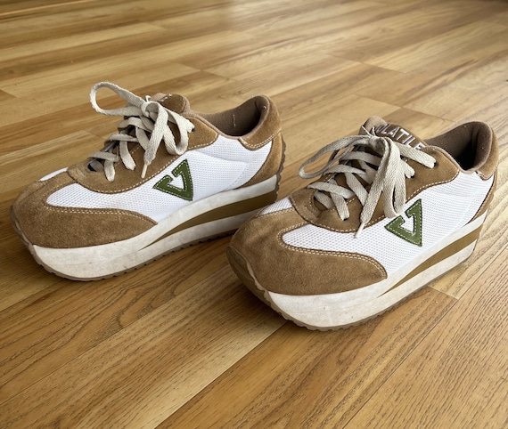 Volatile leather/suede platform sneakers ~ camel/… - image 1