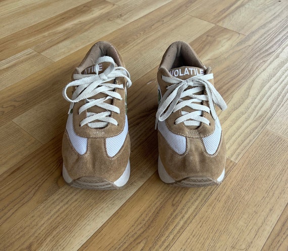 Volatile leather/suede platform sneakers ~ camel/… - image 2