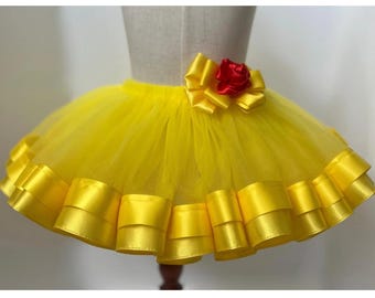 Yellow and White Tutu; Baby Girl Tutu; Glitter Tutu Skirt; Birthday Tutu Skirt; Special Occasion Tutu Skirt. R