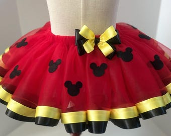 Falda de tutú roja; tutú para bebé niña; falda de tutú para niña pequeña. Vestido de tutú para niña. Vestido de tutú de ratón.