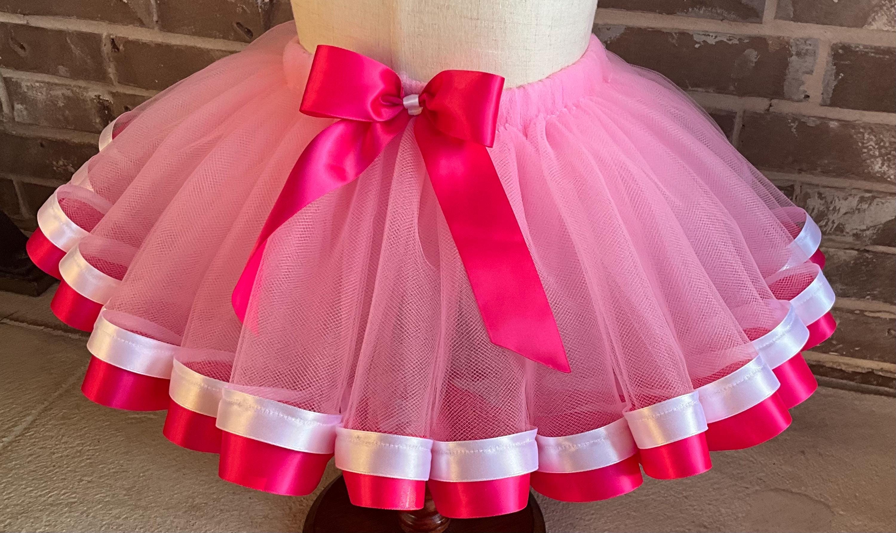 TreatÜrself Rose motif ribbon tulleskirt Ribbon pleats frill mini