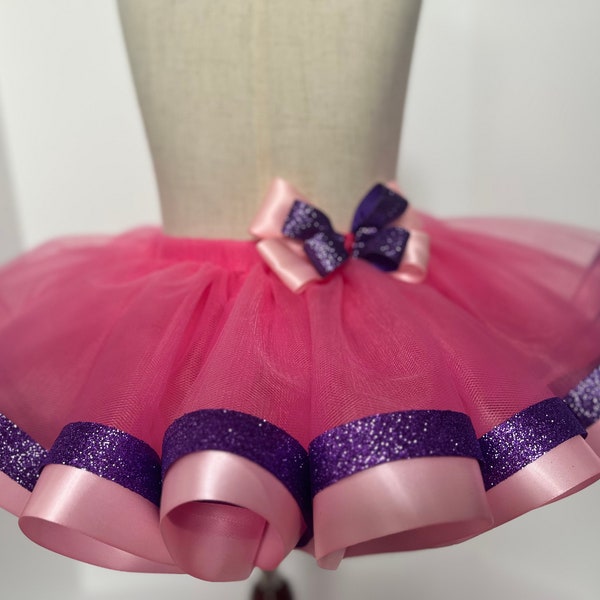 Shocking pink tutu Skirt, Purple Glitter, Skirt, Baby Girl Tutu Skirt; Birthday Tutu Skirt; Toddler Tutu Skirt, Special Occasion Tutu Skirt