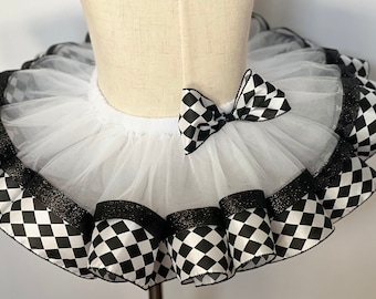 Black and White Tutu; Baby Girl Tutu; Glitter Tutu Skirt; Birthday Tutu Skirt; Alice wonderland Tutu Skirt, Special Ocassion Tutu Skirt.