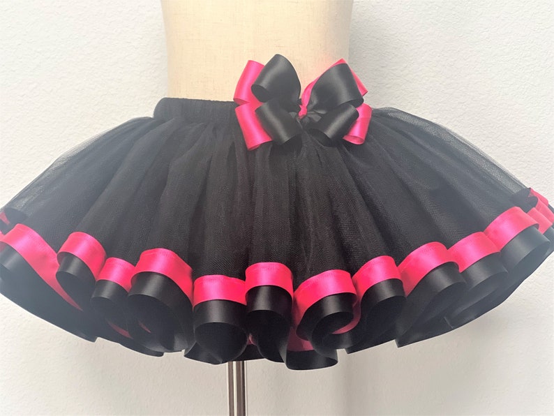 Black and Hot Pink Tutu Skirt Baby Girl Tutu Skirt Toddler Etsy