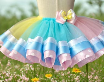 Rainbow Tutu Skirt: Baby Girl Tutu Skirt; Toddler Girl Tutu Skirt. Girl Tutu Skirt. Soft Color Tutu Skirt.