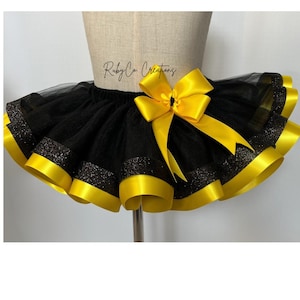 Black Tutu Skirt; Baby Girl Tutu; Toddler Tutu Skirt. Girl Tutu Skirt. Birthday Tutu Skirt; Black and Yellow Tutu Skirt