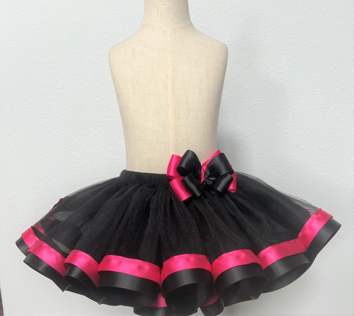 Black and Hot Pink Tutu Skirt Baby Girl Tutu Skirt Toddler Etsy