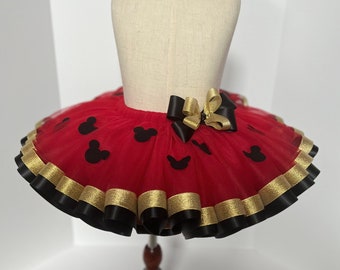 Falda de tutú roja; tutú para bebé niña; falda de tutú para niña pequeña. Vestido de tutú para niña. Vestido de tutú de ratón.