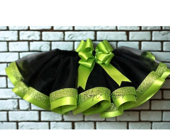 Black, Green Tutu Skirt for Girls, Toddlers, Baby Girls. Baby Girl Skirt for Parties & Birthdays