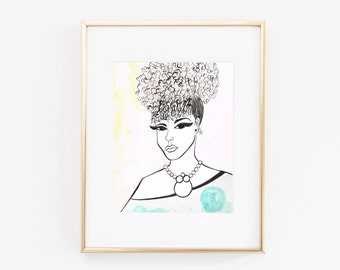Bun It Out Natural Hair Art Art Illustration Hair Ink Etsy