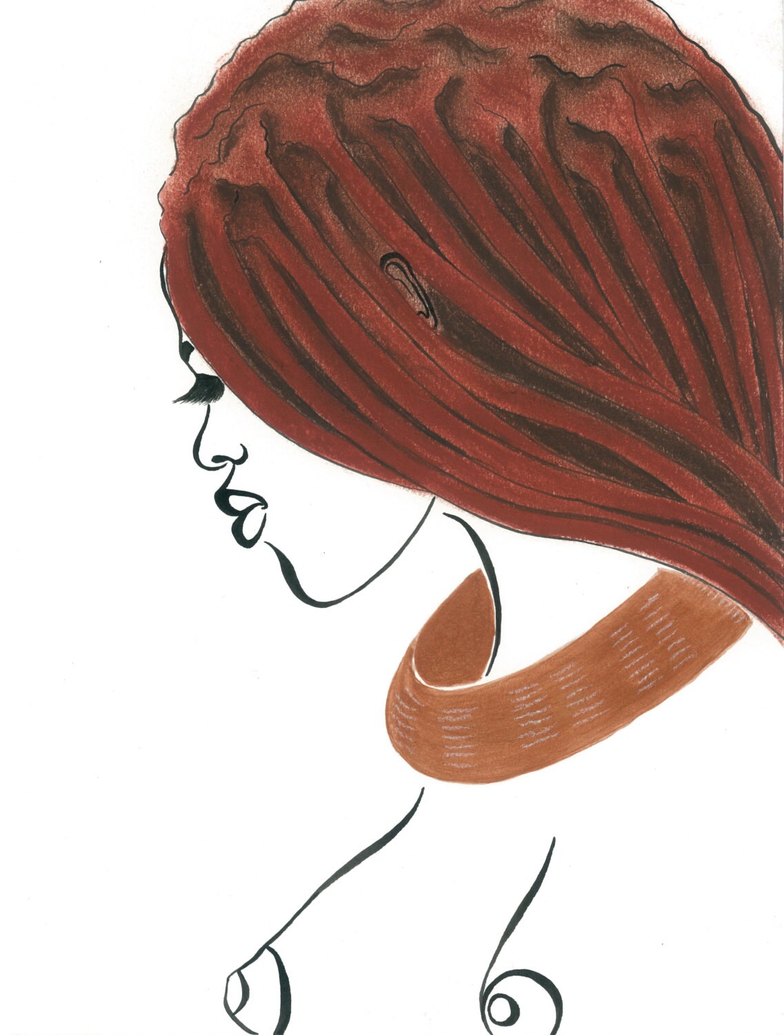 Natural woman of Himba Natural Hair Art Hair Ink Etsy