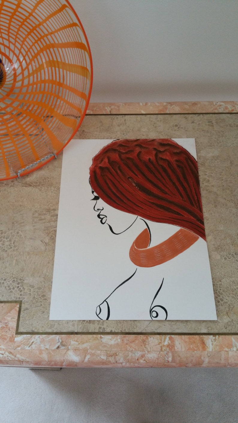 Natural woman of Himba Natural Hair Art Hair Ink Etsy