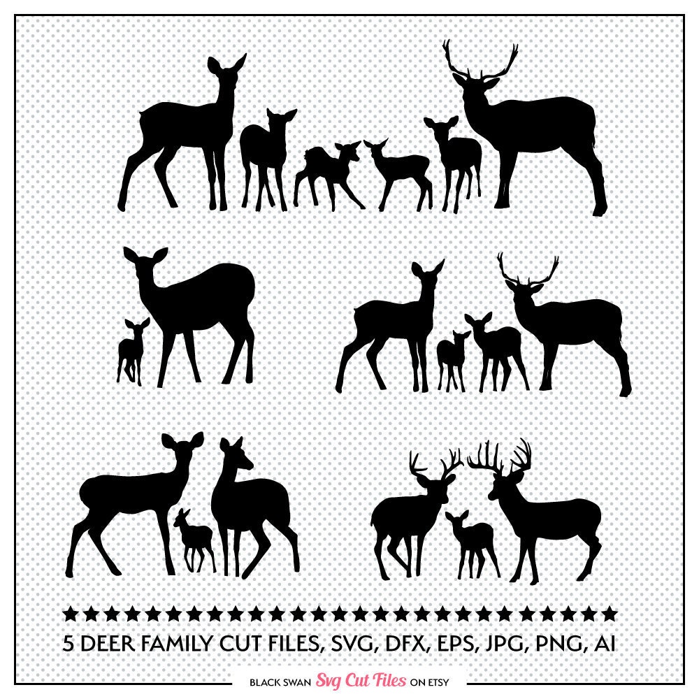 Free Free 138 Silhouette Deer Family Svg SVG PNG EPS DXF File