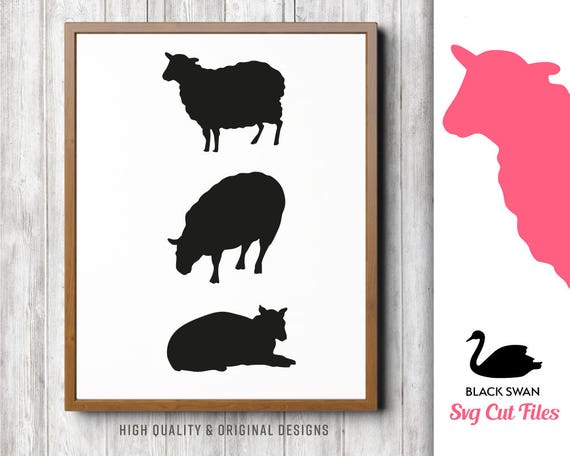 Download SVG 3 sheep silhouettes eps svg dxf jpg png Vector | Etsy