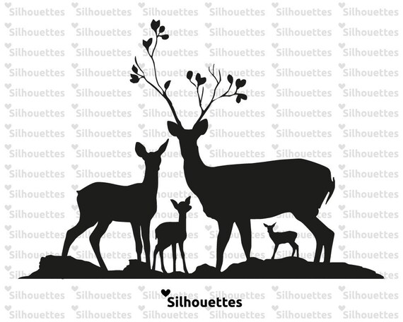 Free Free 138 Silhouette Deer Family Svg SVG PNG EPS DXF File