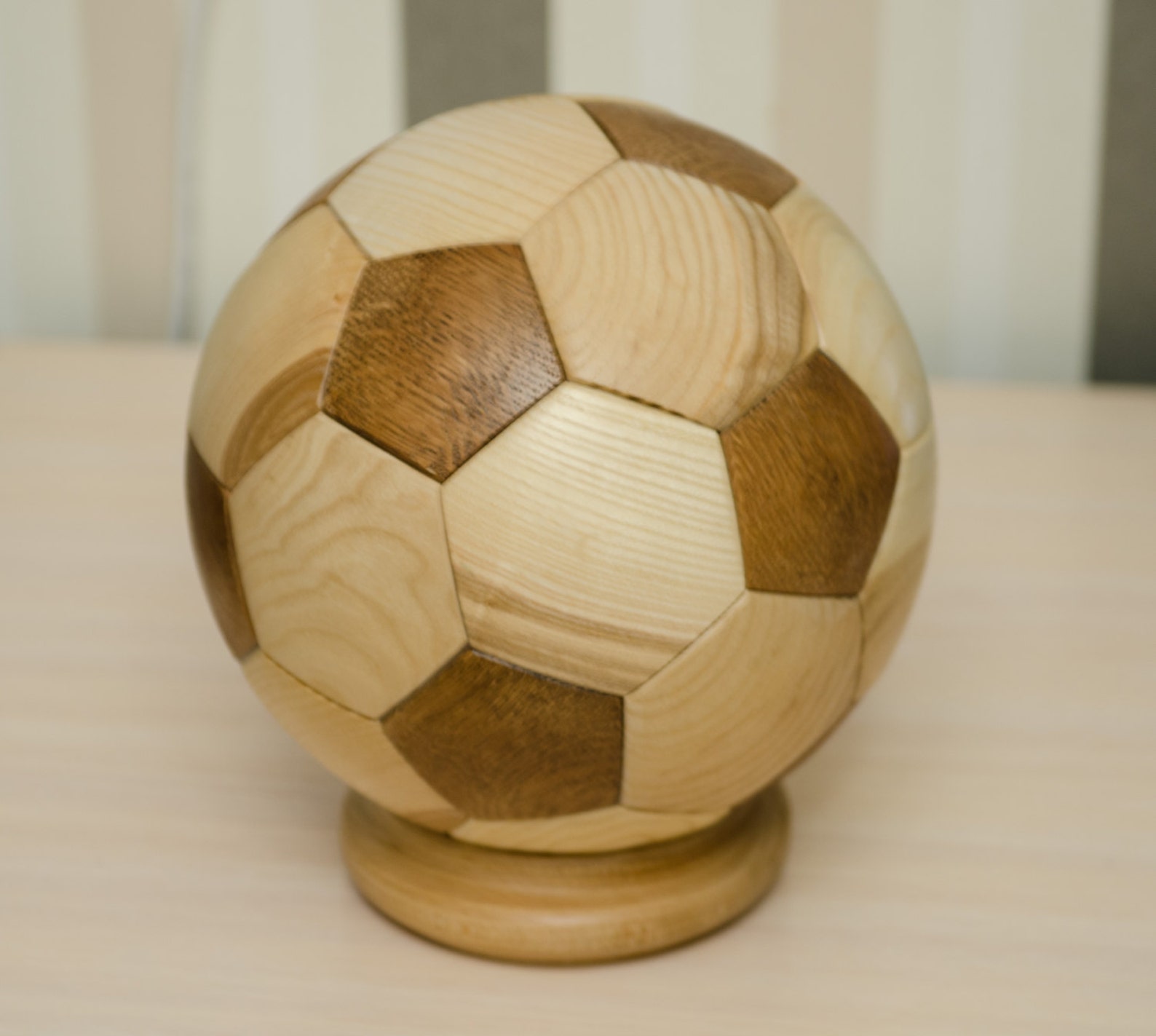 Wooden soccer ball. Handmade. Diameter 22 cm. Etsy