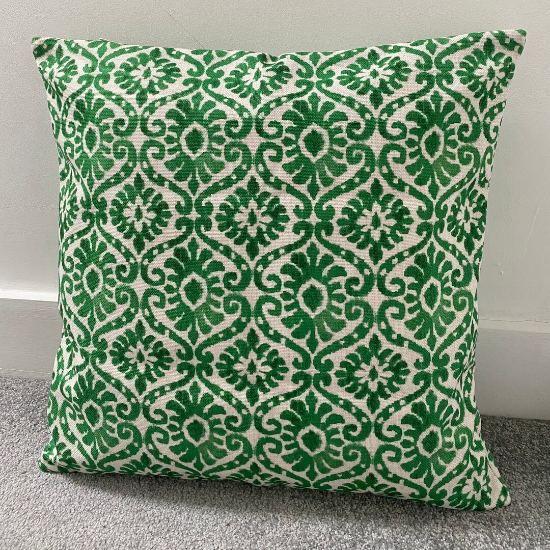 Green Ikat Cushion Cover 22 X 22 55 X 55cm Etsy
