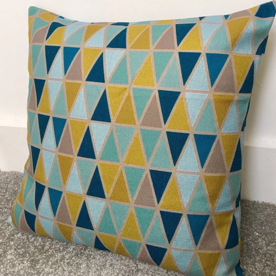 teal yellow cushions