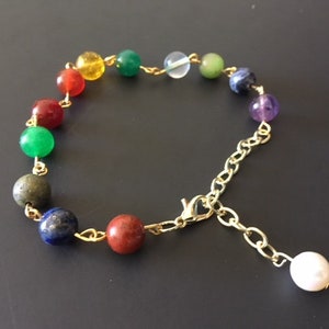 New Jerusalem Gemstone Bracelet with a Pearl