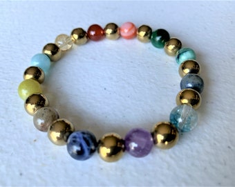 New Jerusalem Gemstone Bracelet Recreation with Elastic Band