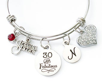 Chapter 30th Fabulous, 30th Birthday Gift For A Friend, Celebrating 30 Years, Milestone Birthday 30 & Fabulous Bracelet Gifts Happy 30th And