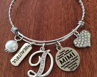 PERSONALIZED Mimi Gifts, Mimi Gifts, Gifts For Mimi, Mimi Gift, Mimi Jewelry, Mimi Bracelet, Mimi Bangle, Mimi Birthday Gift, Mimi Initial
