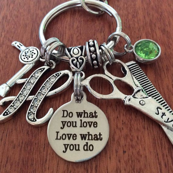 Hairdresser Keychain Personalized Hair Stylist Present Beauty
