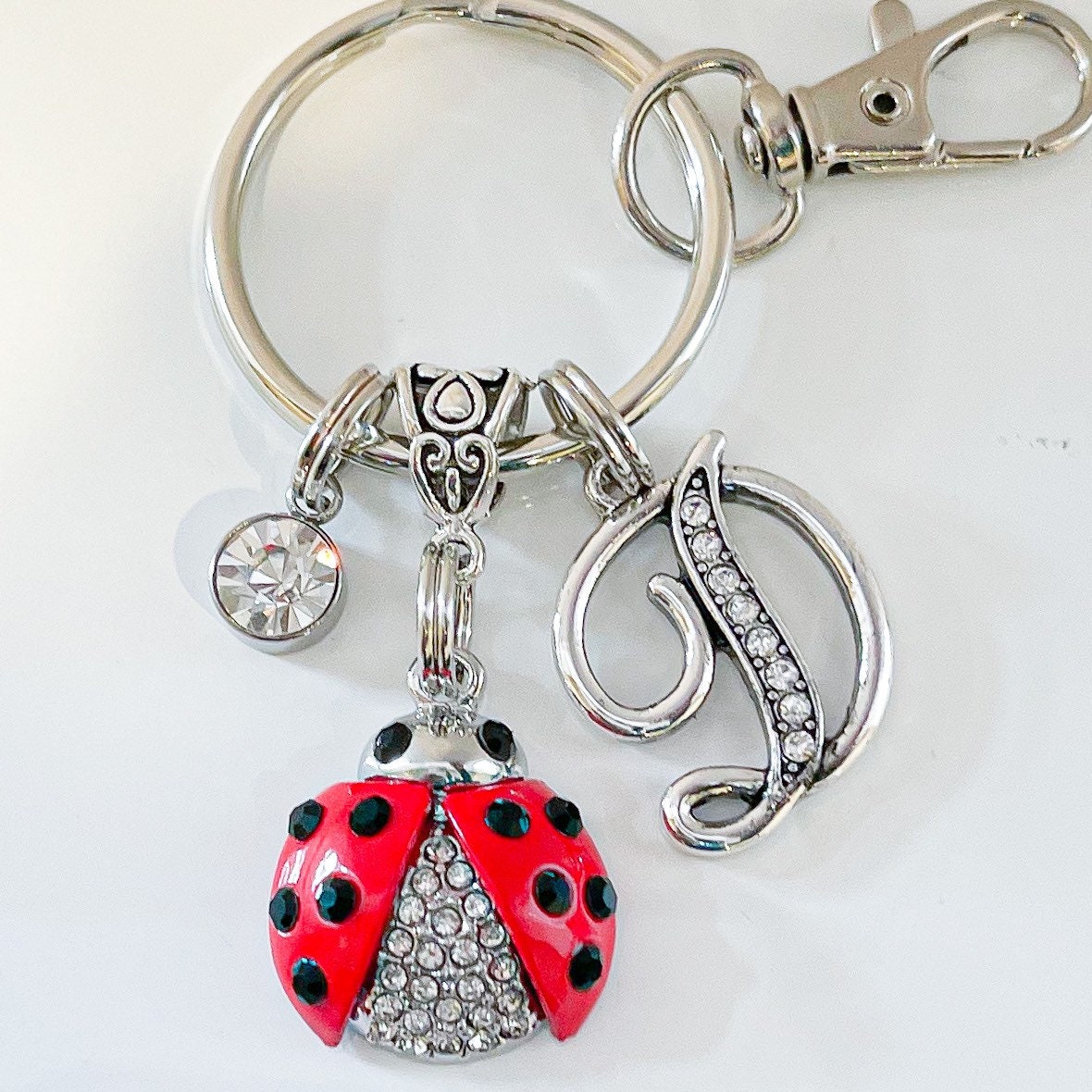 Lady Bug Gift Ladybug Keychain Ladybug Initial Gifts - Etsy