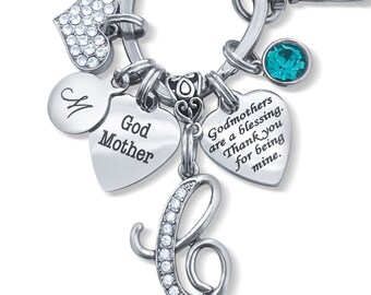 GODMOTHERS ARE A Blessing Thank You For Being Mine, Son Godmother Gift, Godmother Keychain Gifts For Son's God mom, God Parent Gift Ideas