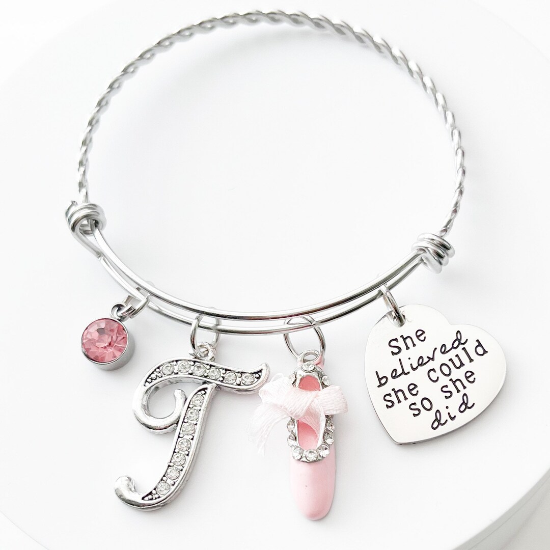 Dance Recital Gift, Personalized Ballet Bracelet, Ballerina Charm ...