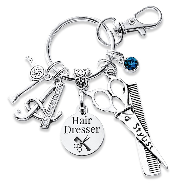 HAIR DRESSER Graduate Gifts, Hair Stylist Gift, COSMETOLOGY Gifts, Personalized Hairdresser Keychain, Cosmetology Graduate Gift, Hairdresser