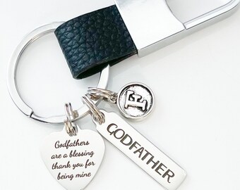 GODFATHER Gifts, Godfather Keychain, Godfathers Are A Blessing, Godparent Gifts, Baptism Gift, Godfather Baptism Gifts, Gift For Godfather