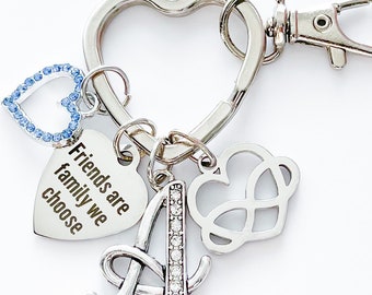 FRIEND Birthday Gift, Friend Gift, Gifts For Friend, Friends Are Family We Choose, Best Friend Gift, Friend Keychain, Personalized Friend