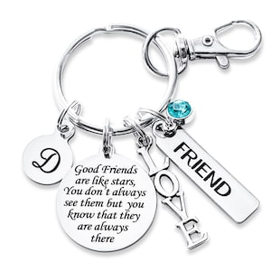 Good Friends Are Like Stars BFF Long Distance Friendship Gift Personalised Keyring Thinking Of You Friend Keychain Star Key Chain