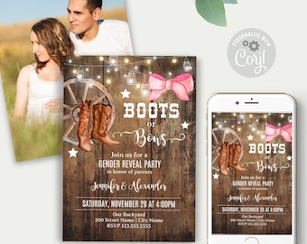 Gender Reveal Babyq Invitation Editable Template Instant | Etsy
