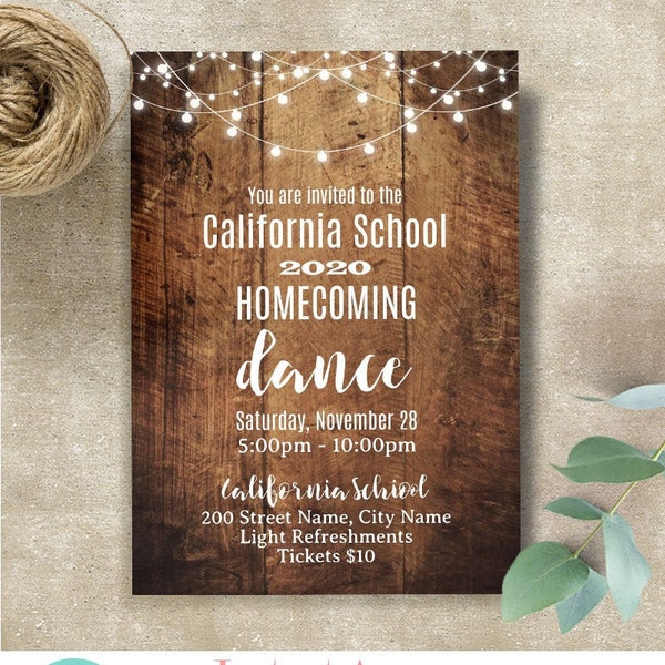 Homecoming dance Invitation, prom dance invite, instant download, printable editable template, A308